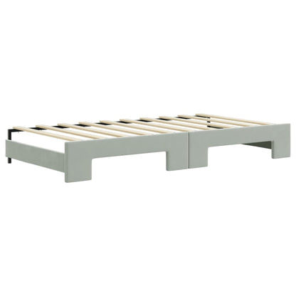 Divano Letto Estraibile Cassetti Grigio Chiaro 90x190cm Velluto | homemem39
