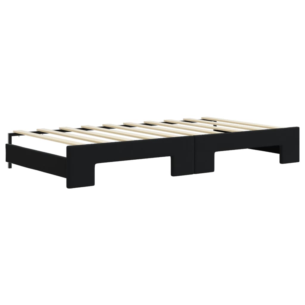 Divano Letto Estraibile con Cassetti Nero 90x190 cm in Velluto | homemem39