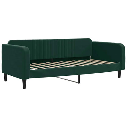 Divano Letto con Materasso Verde Scuro 90x200 cm in Velluto | homemem39
