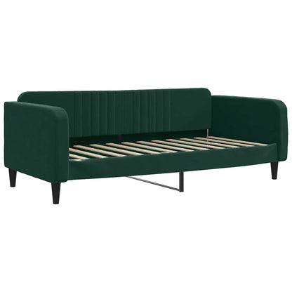 Divano Letto con Materasso Verde Scuro 100x200 cm in Velluto | homemem39