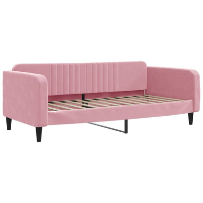 Divano Letto con Materasso Rosa 100x200 cm in Velluto | homemem39