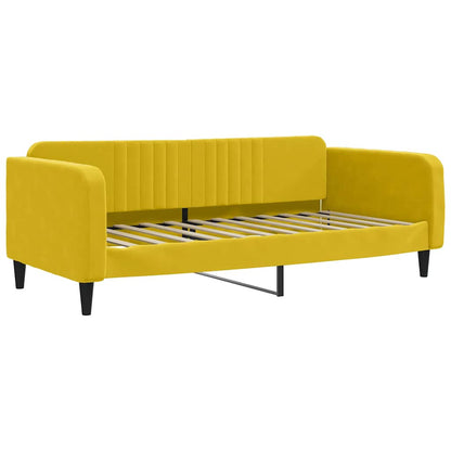 Divano Letto con Materasso Giallo 100x200 cm in Velluto | homemem39