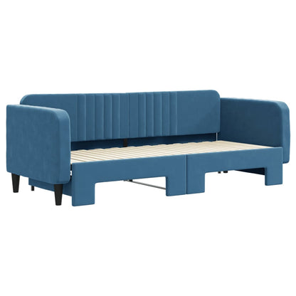 Divano Letto con Letto Estraibile Blu 80x200 cm in Velluto - homemem39