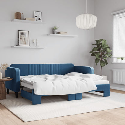 Divano Letto con Letto Estraibile Blu 80x200 cm in Velluto - homemem39