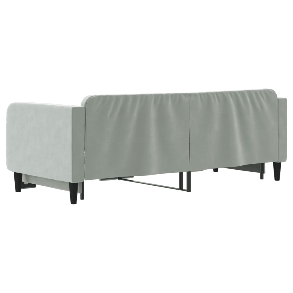 Divano Letto con Letto Estraibile Grigio Chiaro 80x200 Velluto - homemem39