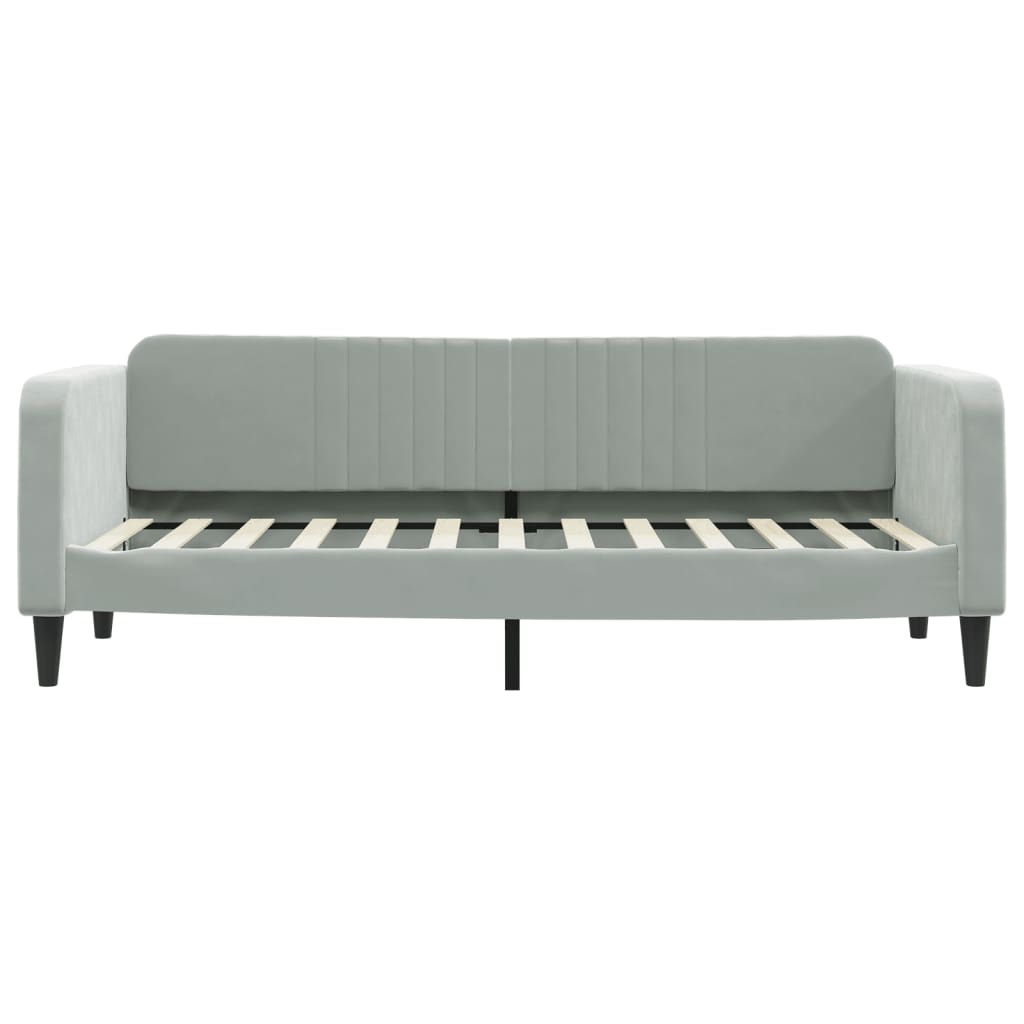 Divano Letto con Letto Estraibile Grigio Chiaro 80x200 Velluto - homemem39