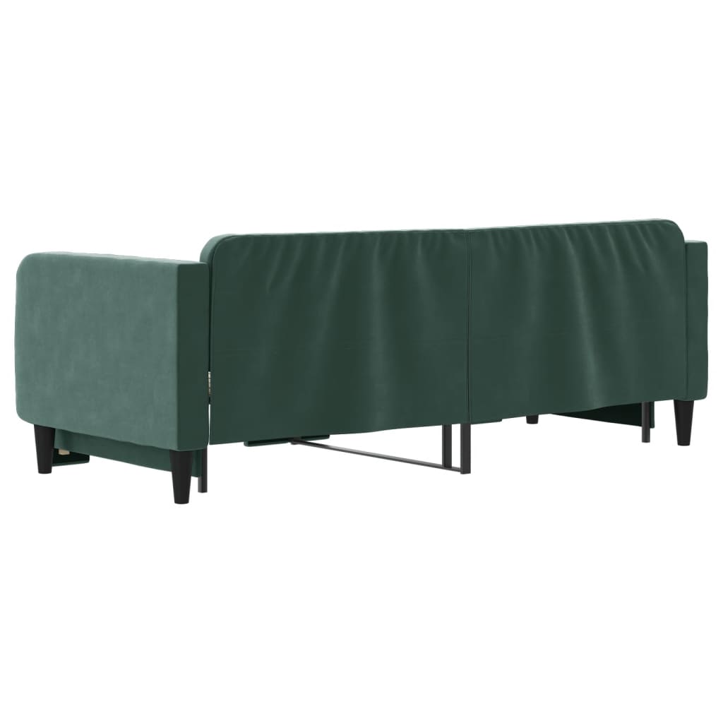 Divano Letto con Letto Estraibile Verde Scuro 80x200cm Velluto - homemem39