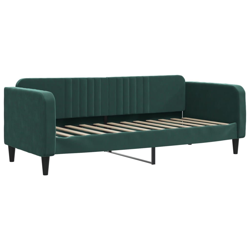 Divano Letto con Letto Estraibile Verde Scuro 80x200cm Velluto - homemem39