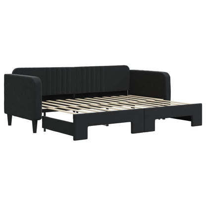 Divano Letto con Letto Estraibile Nero 80x200 cm in Velluto | homemem39