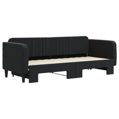 Divano Letto con Letto Estraibile Nero 80x200 cm in Velluto | homemem39