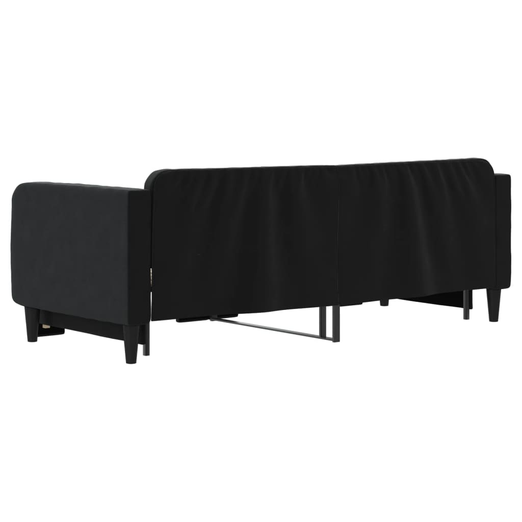 Divano Letto con Letto Estraibile Nero 80x200 cm in Velluto | homemem39