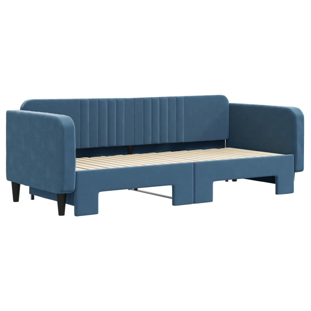 Divano Letto con Letto Estraibile Blu 90x200 cm in Velluto - homemem39