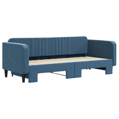Divano Letto con Letto Estraibile Blu 90x200 cm in Velluto - homemem39