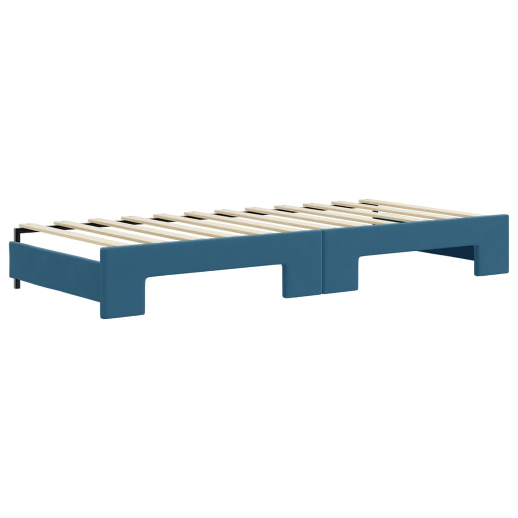 Divano Letto con Letto Estraibile Blu 90x200 cm in Velluto - homemem39
