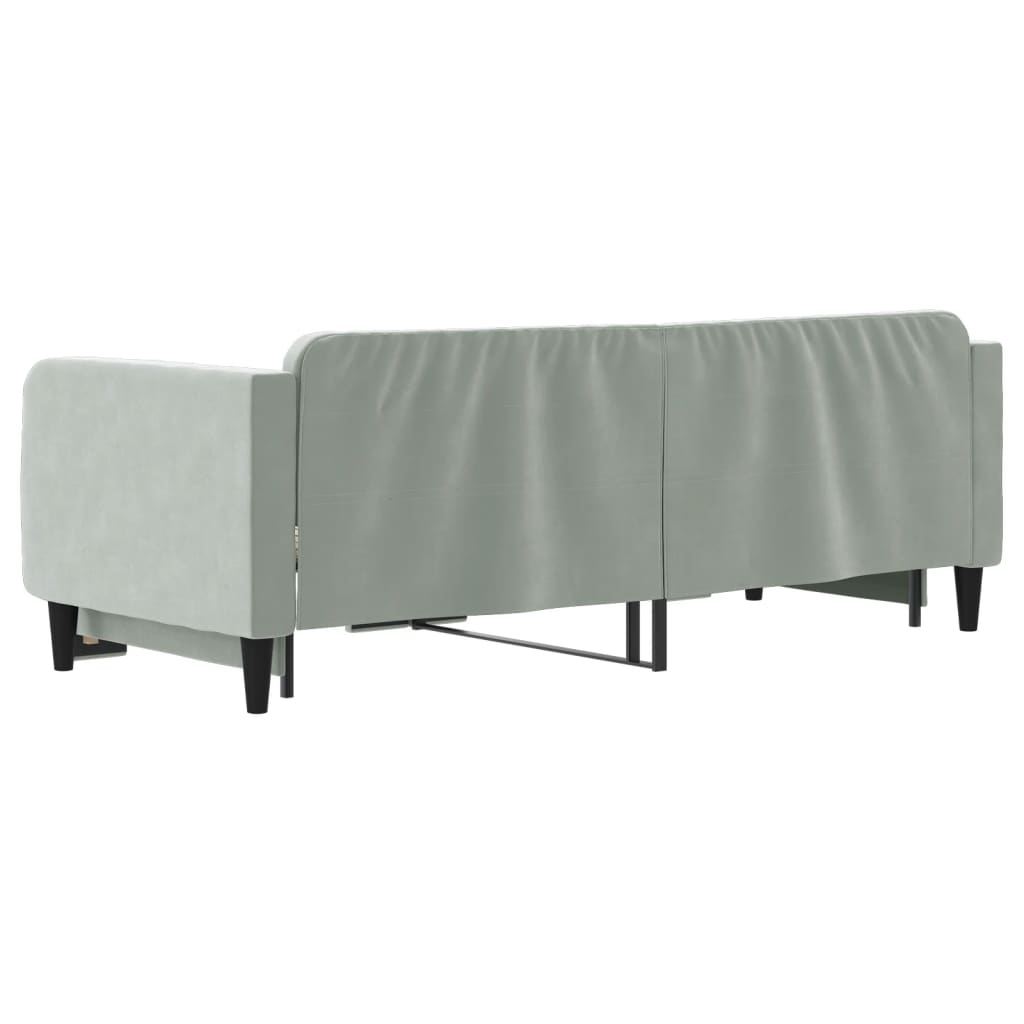 Divano Letto con Letto Estraibile Grigio Chiaro 90x200 Velluto - homemem39