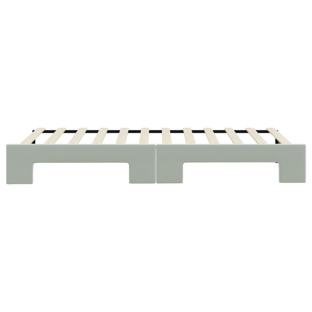 Divano Letto con Letto Estraibile Grigio Chiaro 90x200 Velluto - homemem39