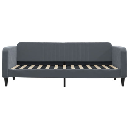 Divano Letto con Letto Estraibile Grigio Scuro 90x200cm Velluto