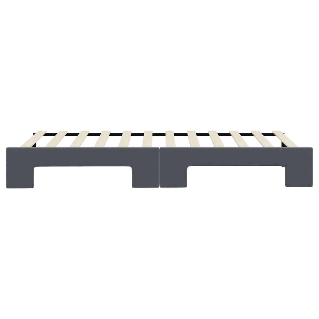Divano Letto con Letto Estraibile Grigio Scuro 90x200cm Velluto