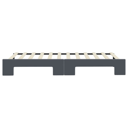 Divano Letto con Letto Estraibile Grigio Scuro 90x200cm Velluto