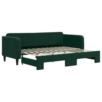 Divano Letto con Letto Estraibile Verde Scuro 90x200cm Velluto | homemem39