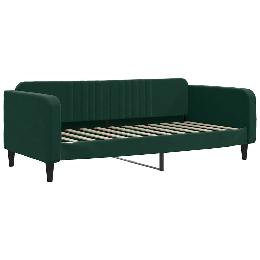 Divano Letto con Letto Estraibile Verde Scuro 90x200cm Velluto | homemem39