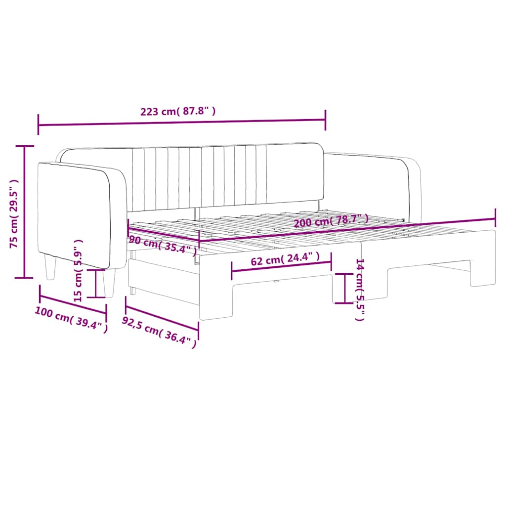 Divano Letto con Letto Estraibile Verde Scuro 90x200cm Velluto | homemem39
