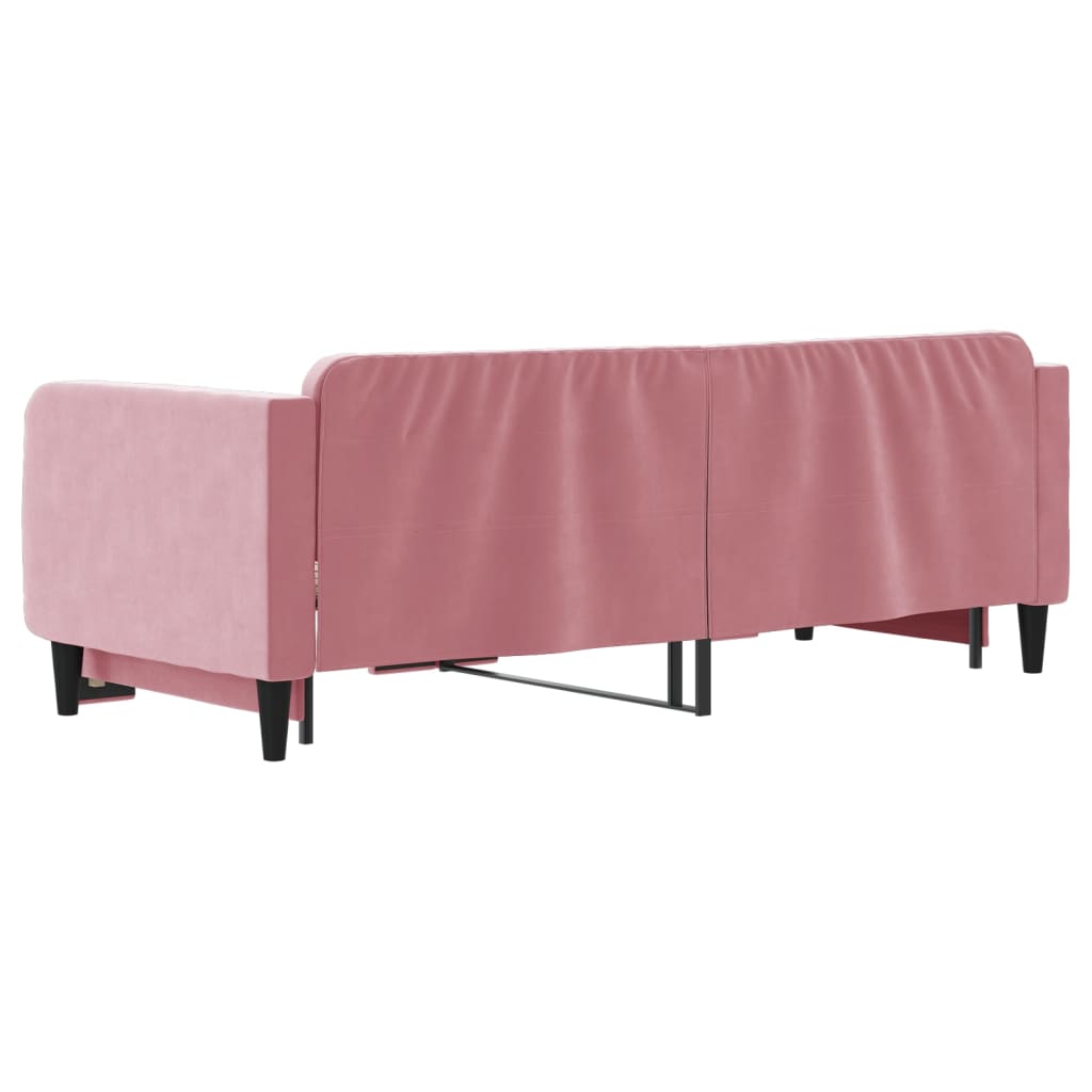 Divano Letto con Letto Estraibile Rosa 90x200 cm in Velluto - homemem39