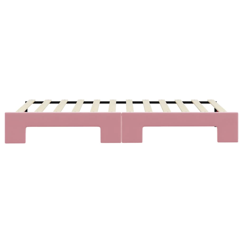 Divano Letto con Letto Estraibile Rosa 90x200 cm in Velluto - homemem39