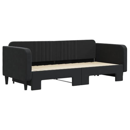 Divano Letto con Letto Estraibile Nero 90x200 cm in Velluto - homemem39
