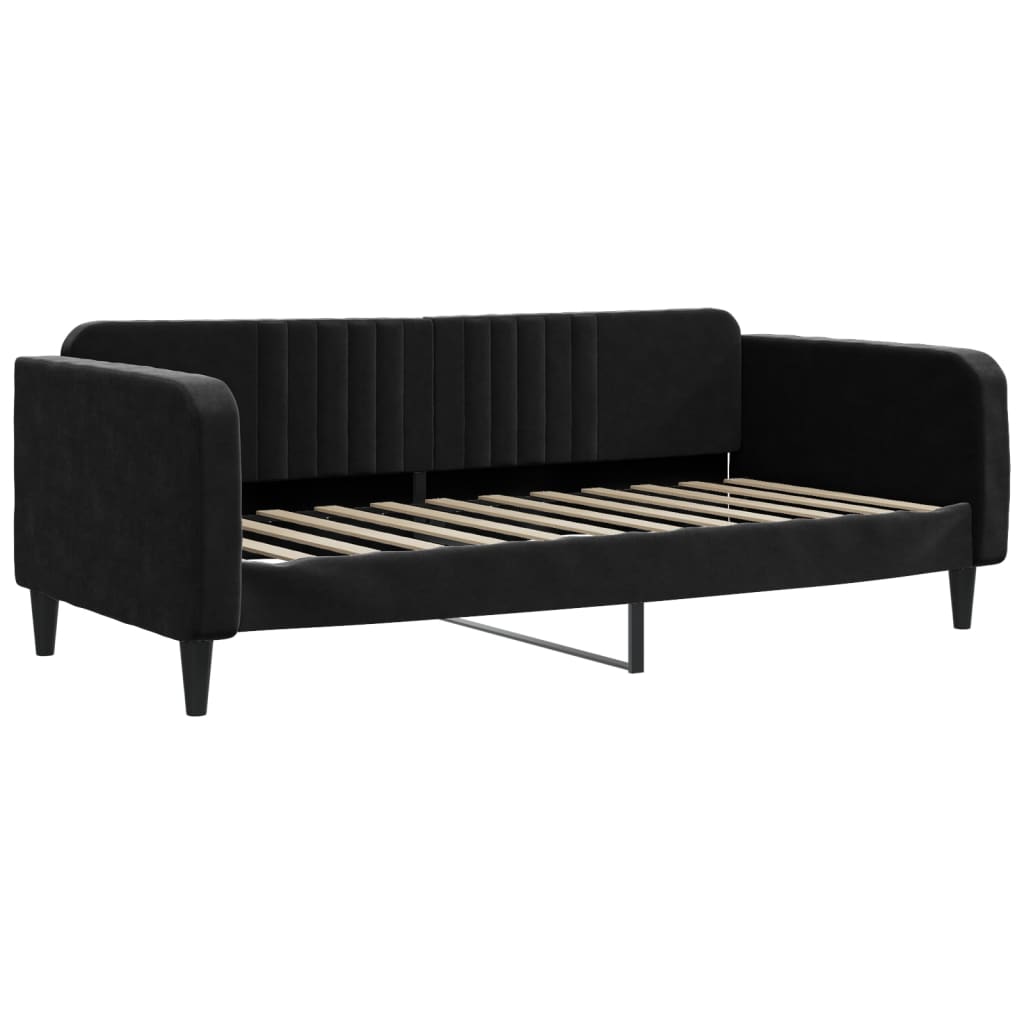 Divano Letto con Letto Estraibile Nero 90x200 cm in Velluto - homemem39