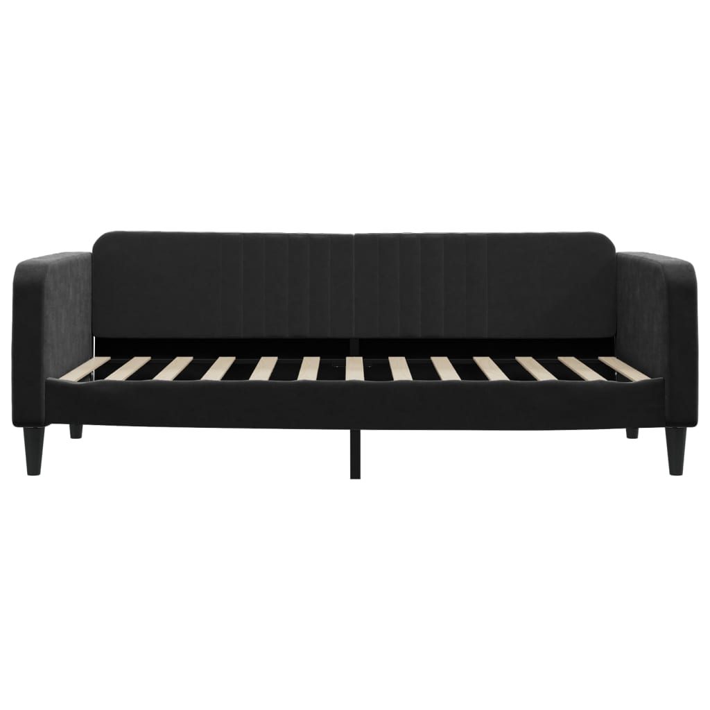Divano Letto con Letto Estraibile Nero 90x200 cm in Velluto