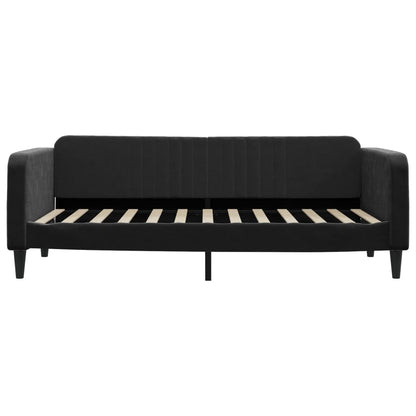 Divano Letto con Letto Estraibile Nero 90x200 cm in Velluto