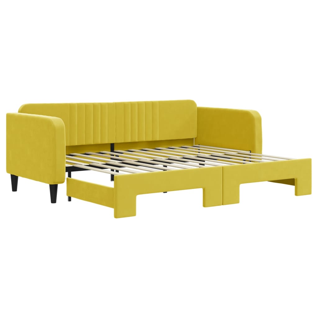 Divano Letto con Letto Estraibile Giallo 90x200 cm in Velluto - homemem39