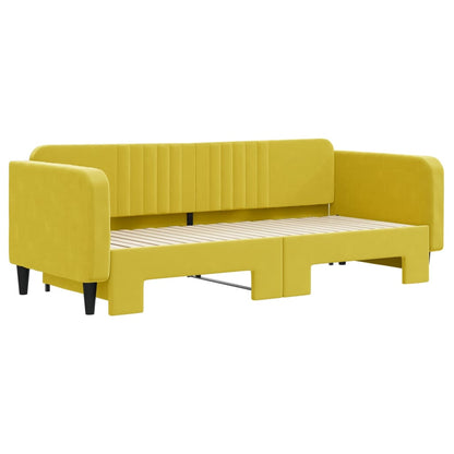 Divano Letto con Letto Estraibile Giallo 90x200 cm in Velluto - homemem39