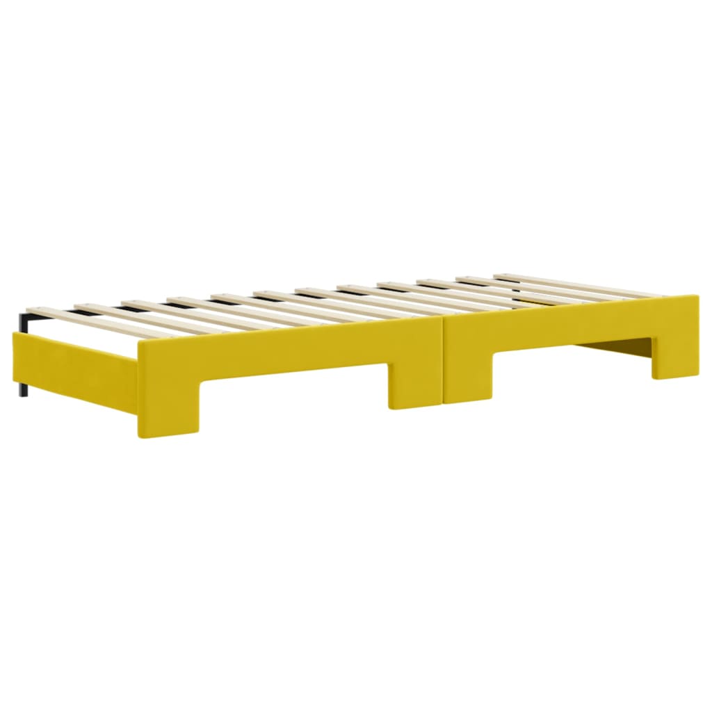 Divano Letto con Letto Estraibile Giallo 90x200 cm in Velluto - homemem39