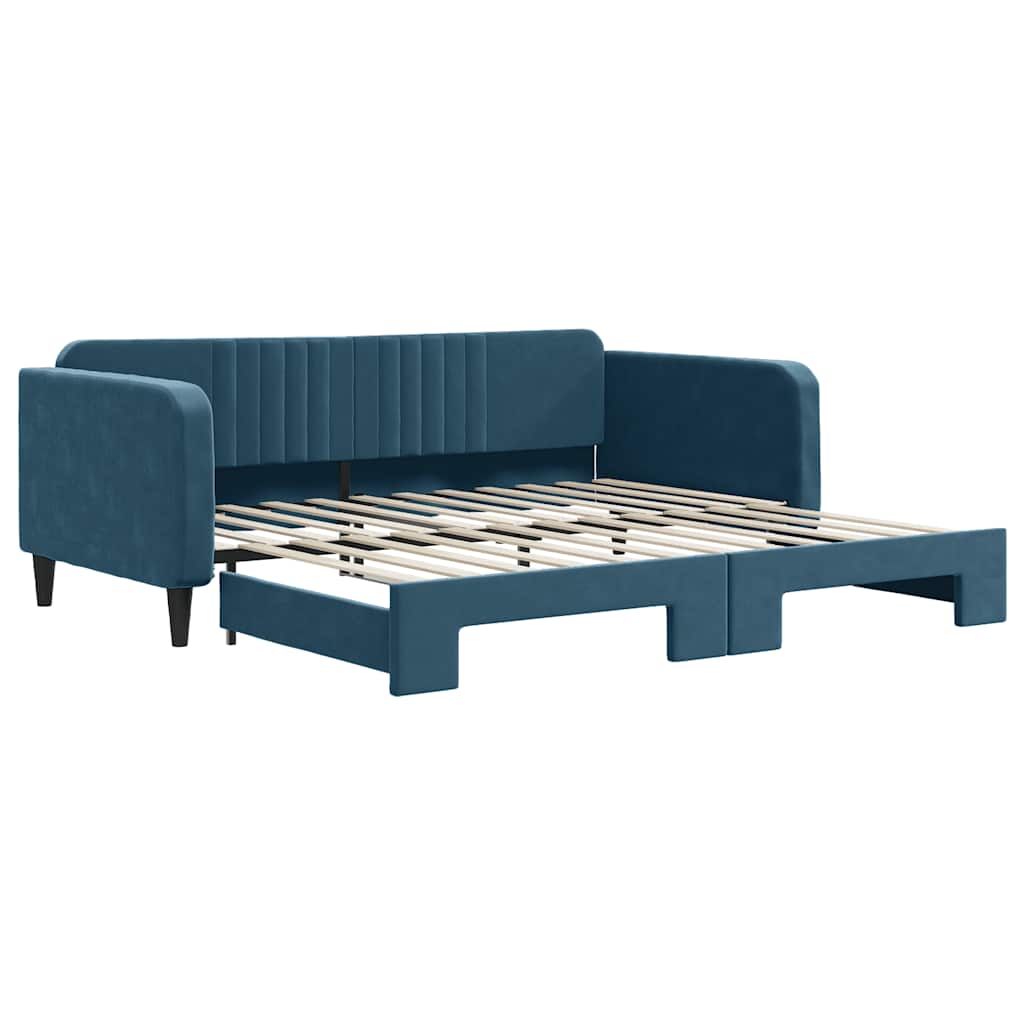 Divano Letto con Letto Estraibile Blu 100x200 cm in Velluto | homemem39