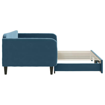 Divano Letto con Letto Estraibile Blu 100x200 cm in Velluto | homemem39
