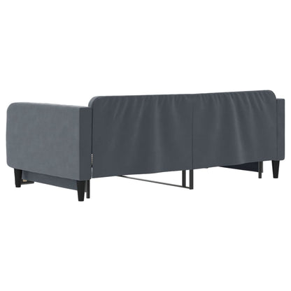 Divano Letto con Letto Estraibile Grigio Scuro 100x200 Velluto - homemem39