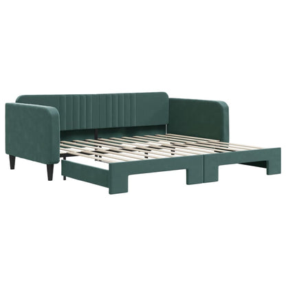 Divano Letto con Letto Estraibile Verde Scuro 100x200cm Velluto | homemem39