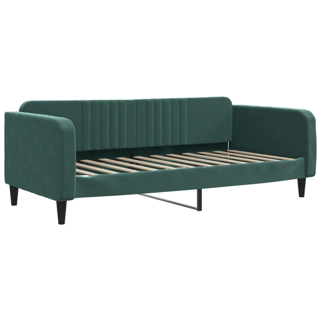 Divano Letto con Letto Estraibile Verde Scuro 100x200cm Velluto | homemem39