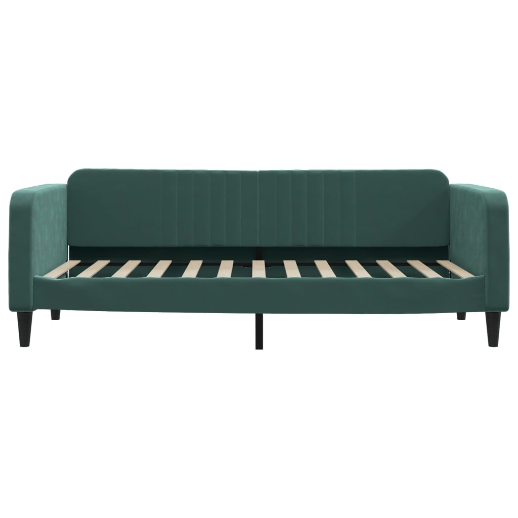 Divano Letto con Letto Estraibile Verde Scuro 100x200cm Velluto | homemem39