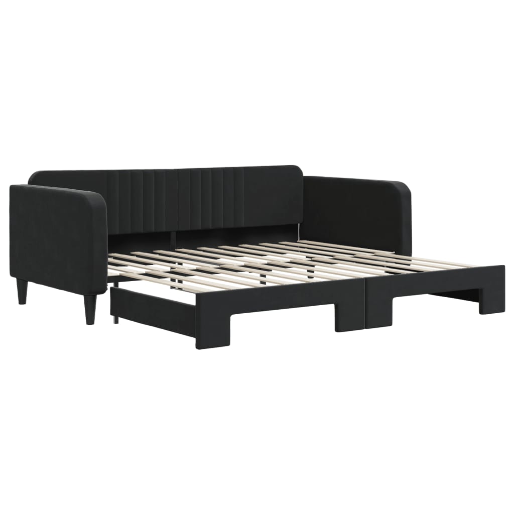 Divano Letto con Letto Estraibile Nero 100x200 cm in Velluto - homemem39