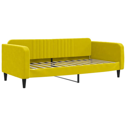 Divano Letto con Letto Estraibile Giallo 100x200 cm in Velluto - homemem39