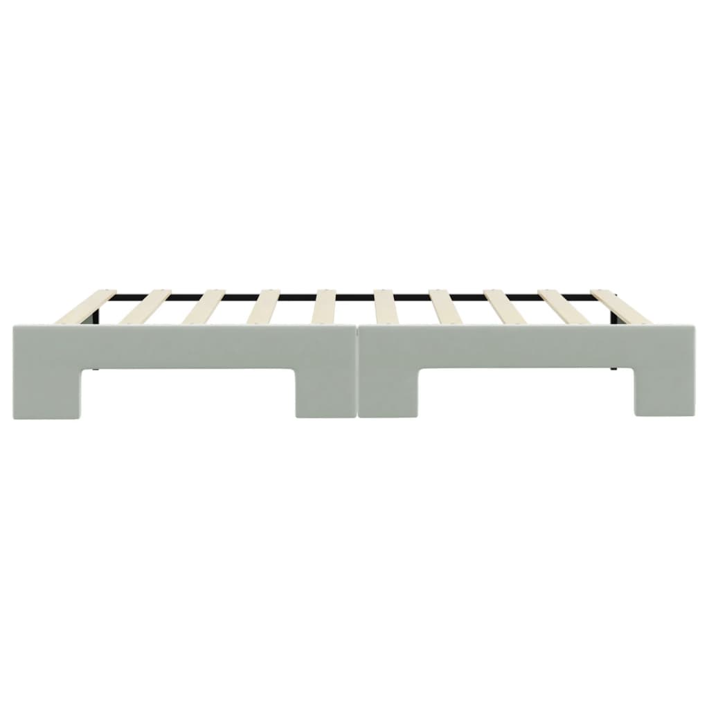 Divano Letto con Letto Estraibile Grigio Chiaro 90x190 Velluto | homemem39