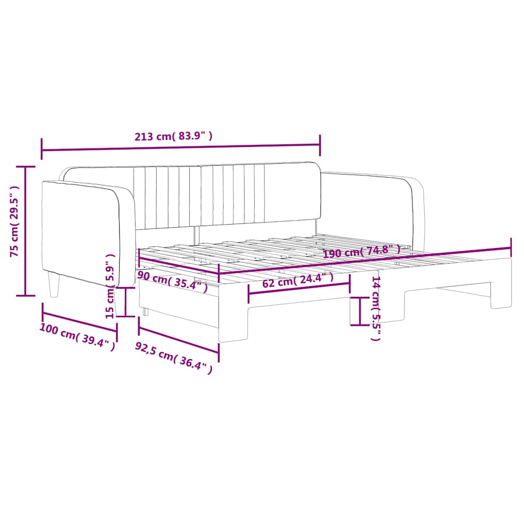 Divano Letto con Letto Estraibile Grigio Chiaro 90x190 Velluto | homemem39