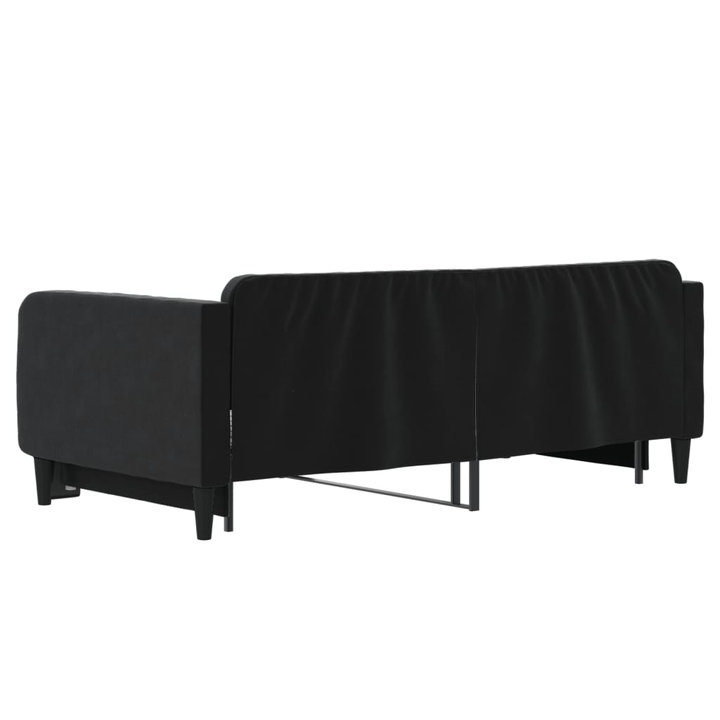 Divano Letto con Letto Estraibile Nero 90x190 cm in Velluto - homemem39