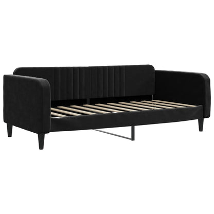 Divano Letto con Letto Estraibile Nero 90x190 cm in Velluto - homemem39