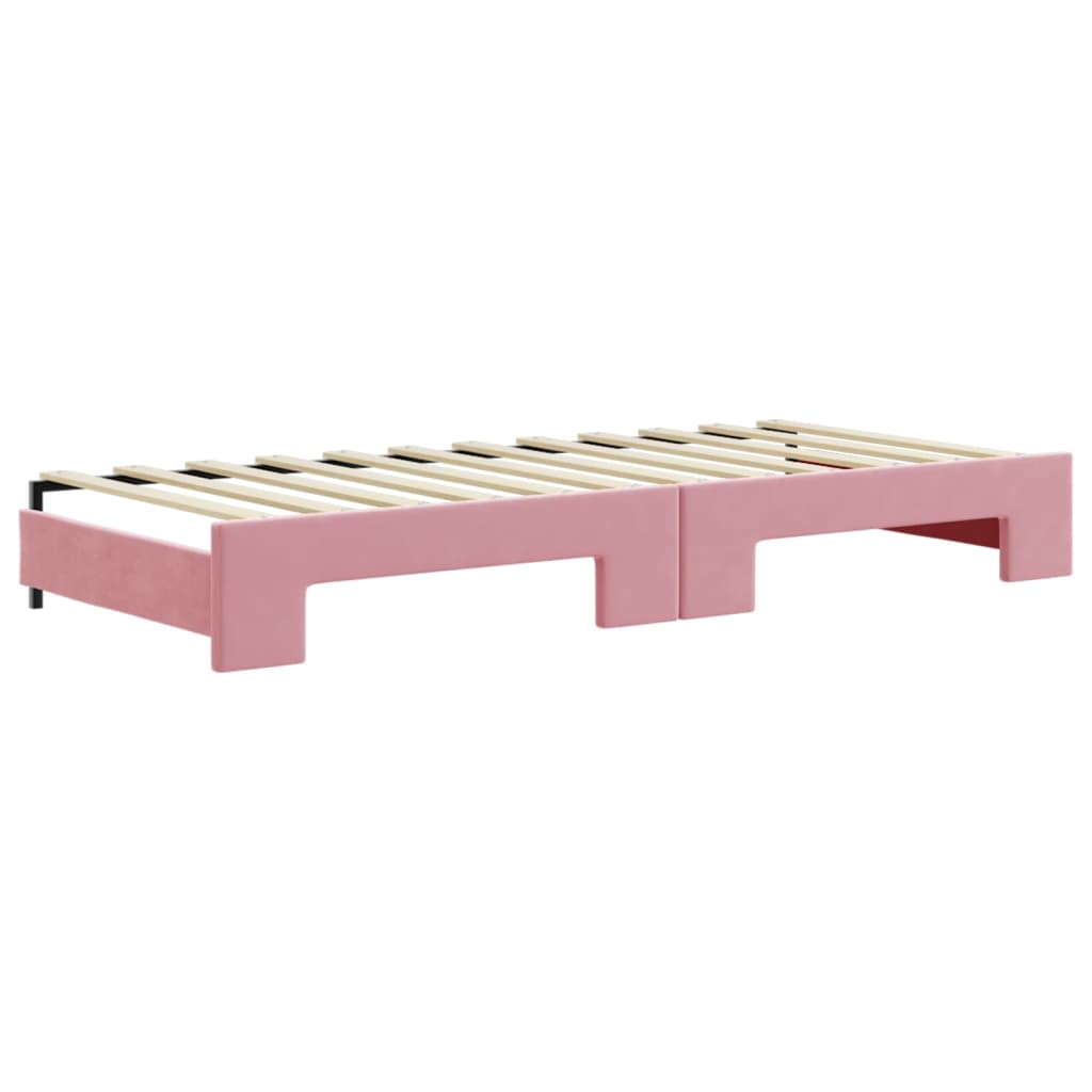 Divano Letto Estraibile con Materassi Rosa 80x200 cm Velluto | homemem39