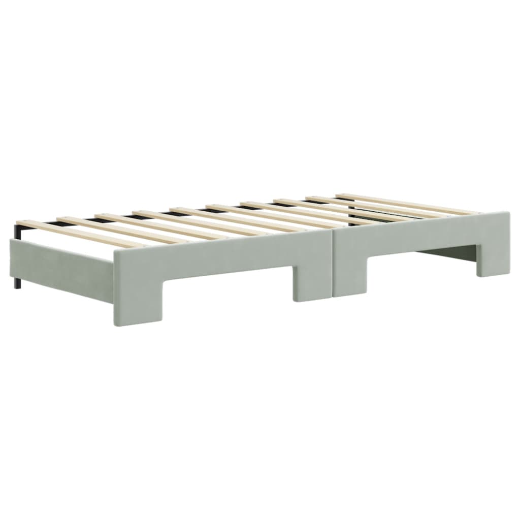 Divano Letto Estraibile Materassi Grigio Chiaro 90x190 Velluto | homemem39