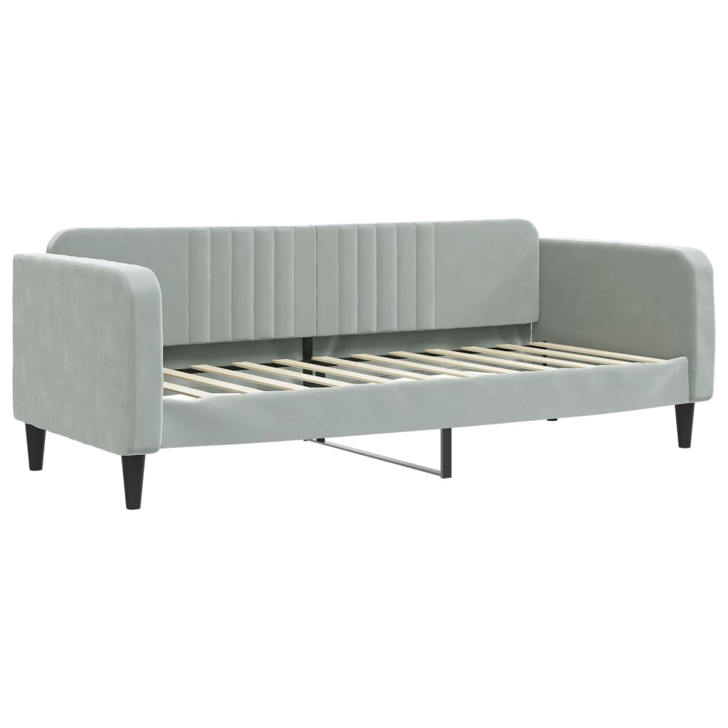 Divano Letto Estraibile Cassetti Grigio Chiaro 80x200cm Velluto - homemem39